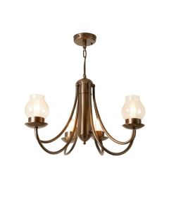 Georgetown 5-Light Shaded Wagon Wheel Chandelier (synthetic illustration; no displayed measurements)