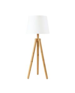 Sage Bridge Floor Lamp With A Plain Fabric Shade - White (synthetic illustration; no displayed measurements)