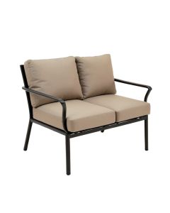 Keating 55 '' Wide Outdoor Loveseat With Cushions (synthetic illustration; no displayed measurements)
