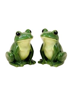 Lily And Paddy Reading Frog Statues , Set Of 2