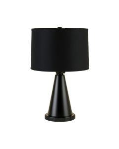 Moss Brook Table Lamp With A Plain Fabric Shade - Black