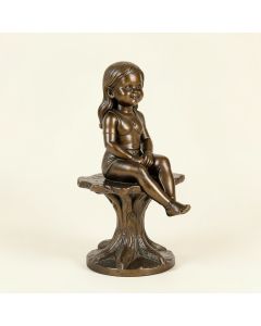 Zumalai Beautiful Young Girl Sitting On A Tree Statue (synthetic illustration; no displayed measurements)