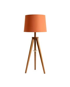 Holly Branch Floor Lamp With A Plain Fabric Shade - Terracotta (synthetic illustration; no displayed measurements)