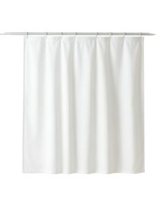 Lake Bend Shower Curtain Hanging Flat From A Plain Rod - White (synthetic illustration; no displayed measurements)
