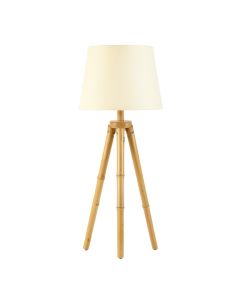 Wren Crossing Floor Lamp With A Plain Fabric Shade - Cream