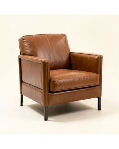 Warrick 29 '' Wide Top Grain Leather Barrel Chair (synthetic illustration; no displayed measurements)