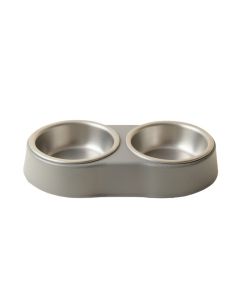 Dawn Branch Pet Feeding Stand With Two Plain Empty Bowls - Gray