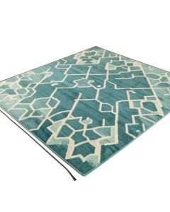 Camdenton Geometric Teal Blue Indoor / Outdoor Area Rug (synthetic illustration; no displayed measurements)