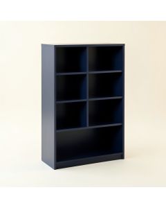 Juniper Bluff Freestanding Bookcase - Navy (synthetic illustration; no displayed measurements)