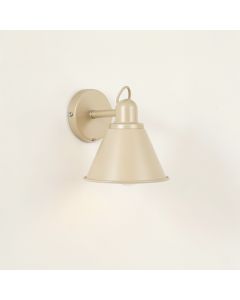 Clay Dell Wall Sconce Mounted On A Plain Wall - Beige (synthetic illustration; no displayed measurements)