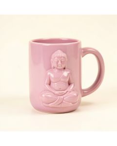 Purple Yoga Meditation Buddha Style Coffee Mug (synthetic illustration; no displayed measurements)