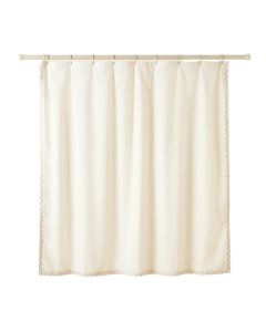 River Edge Shower Curtain Hanging Flat From A Plain Rod - Ivory