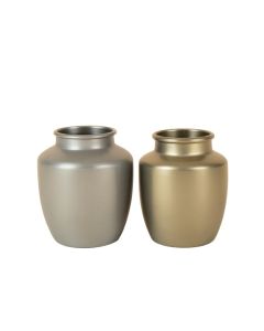 2 Piece Baran Gold/Gray 20 '' Metal Table Vase Set