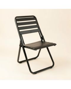 Linden Bend Folding Outdoor Chair - Black (synthetic illustration; no displayed measurements)