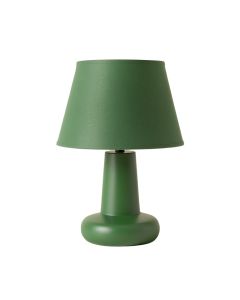 Glen Arc Table Lamp With A Plain Fabric Shade