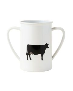 `` Farm Fresh Milk '' With Cow Design White Metal Jug