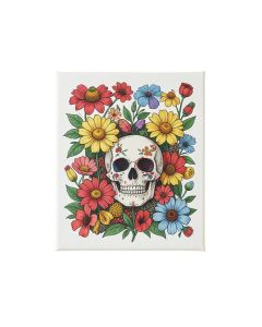 Sugar Skull Daisy - 4 Piece Wrapped Canvas Graphic Art Print Set