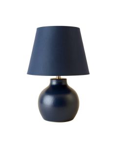 Sage Brook Table Lamp With A Plain Fabric Shade - Navy