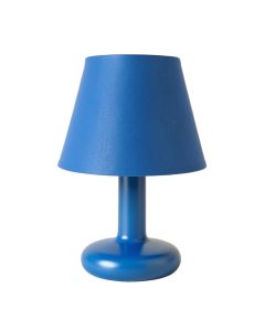 Clay Bluff Table Lamp With A Plain Fabric Shade - Blue (synthetic illustration; no displayed measurements)
