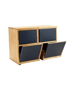 Cove Dale Freestanding Pull-Out Hamper Cabinet - Navy