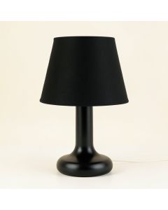 Moss Arc Table Lamp With A Plain Fabric Shade - Black (synthetic illustration; no displayed measurements)