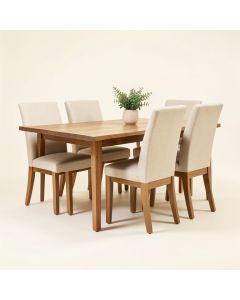Hallas Butterfly Leaf Rubberwood Solid Wood Dining Set (synthetic illustration; no displayed measurements)