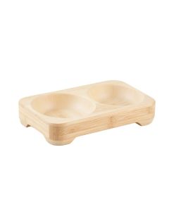 Heath Bluff Pet Feeding Stand With Two Plain Empty Bowls - Ivory