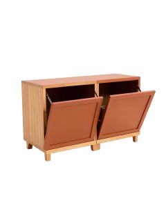 Birch Canyon Freestanding Pull-Out Hamper Cabinet - Terracotta (synthetic illustration; no displayed measurements)