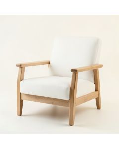 Vale Bridge Upholstered Armchair - White (synthetic illustration; no displayed measurements)