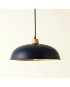Birch Crest Pendant Light Suspended From One Plain Cable - Navy (synthetic illustration; no displayed measurements)