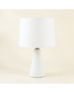 Cedar Canyon Table Lamp With A Plain Fabric Shade - White (synthetic illustration; no displayed measurements)