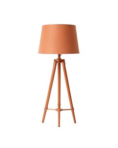 Maple Arc Floor Lamp With A Plain Fabric Shade - Terracotta (synthetic illustration; no displayed measurements)