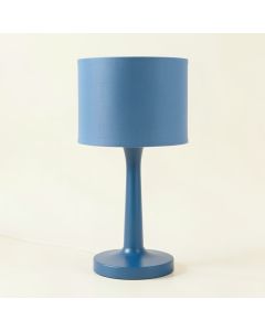 Elm Crest Table Lamp With A Plain Fabric Shade - Blue (synthetic illustration; no displayed measurements)