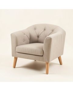 38 '' Wide Tufted Linen Armchair (synthetic illustration; no displayed measurements)