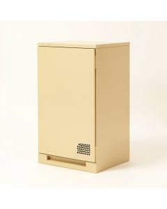 Enclosed Mobile Av Cabinet In Putty (synthetic illustration; no displayed measurements)