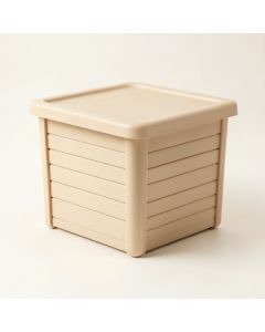 Oak Branch Closed Outdoor Storage Box - Beige (synthetic illustration; no displayed measurements)