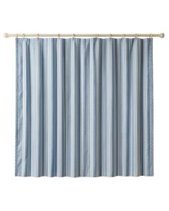 Vale Dale Shower Curtain Hanging Flat From A Plain Rod - Blue