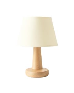 Ash Bridge Table Lamp With A Plain Fabric Shade - Cream
