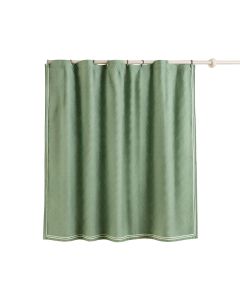 Moss Crossing Shower Curtain Hanging Flat From A Plain Rod - Green