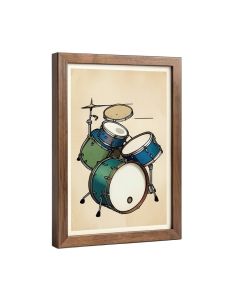 Multi-Color Drums On Music Sheet # 2 - Graphic Art Print