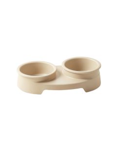 Briar Canyon Pet Feeding Stand With Two Plain Empty Bowls - Beige (synthetic illustration; no displayed measurements)