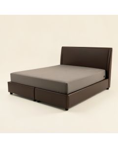 Twin Size Platform Bed With Adjustable Trundle , Espresso (synthetic illustration; no displayed measurements)