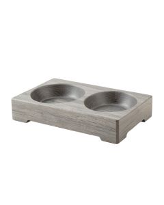 Briar Crest Pet Feeding Stand With Two Plain Empty Bowls - Gray