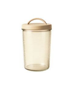 Pine Brook Storage Canister With Lid - Beige