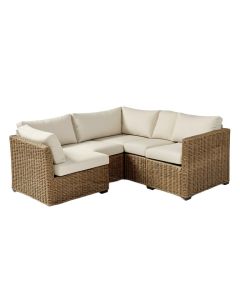 Eldora 94 '' W Wicker Patio Sectional With Cushions (synthetic illustration; no displayed measurements)