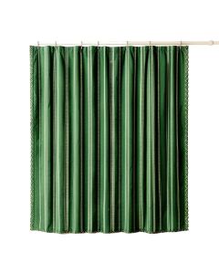 Glen Falls Shower Curtain Hanging Flat From A Plain Rod - Green