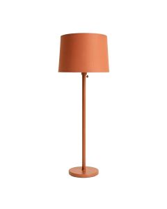 Brook Dale Floor Lamp With A Plain Fabric Shade - Terracotta