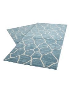 Orbisonia Geometric Indoor / Outdoor Aqua Blue Area Rug