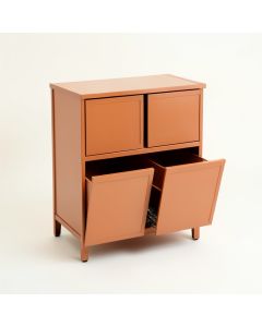 Moss Arc Freestanding Pull-Out Hamper Cabinet (synthetic illustration; no displayed measurements)