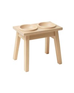 Fern Field Pet Feeding Stand With Two Plain Empty Bowls - Beige